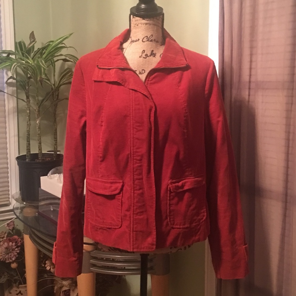 Orange corduroy blazer